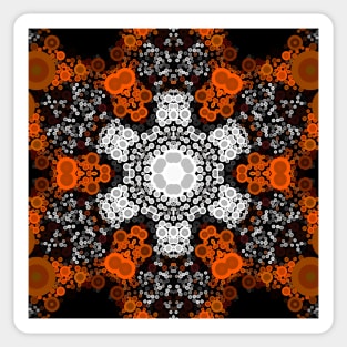 Dot Mandala Flower White Orange and Black Sticker